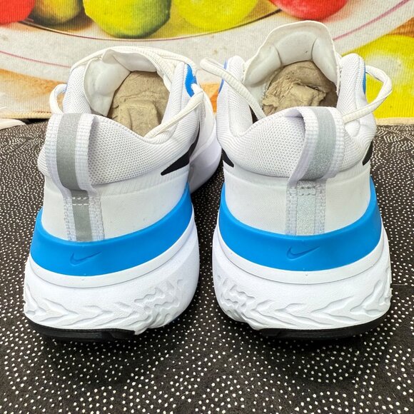 Nike React Miler Mens Running Shoes Size 7 White/Blue/Black - Picture 3 of 9